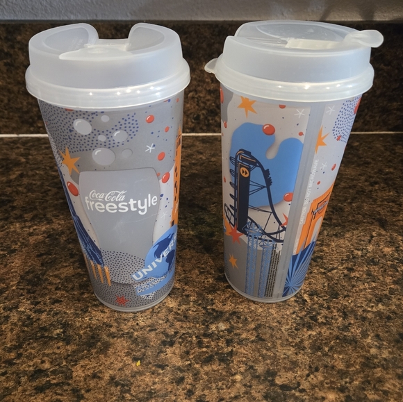 Set of 3 Universal Studios Orlando Coke Freestyle Refillable Tumblers Cups Mugs - Picture 3 of 5